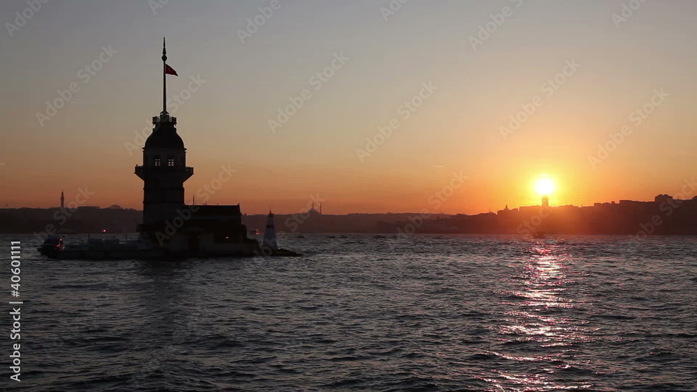 maiden tower at sunset maiden tower at sunset