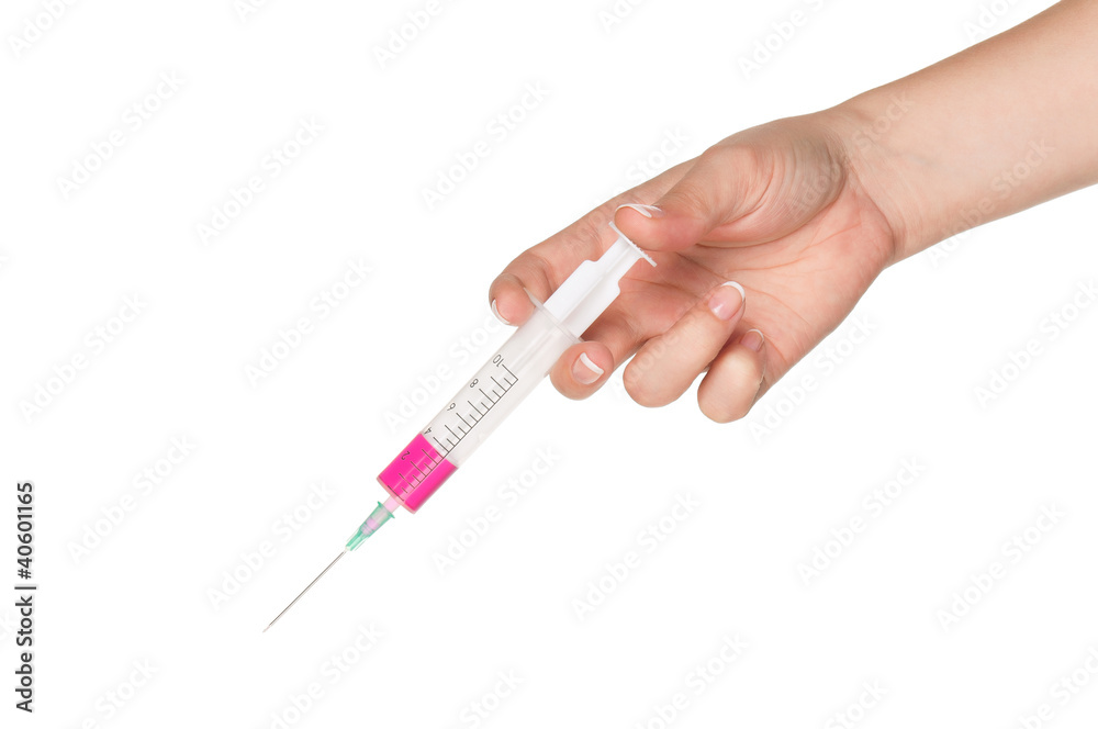 Hand with syringe Hand with syringe