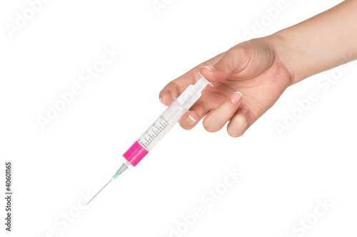 Hand with syringe