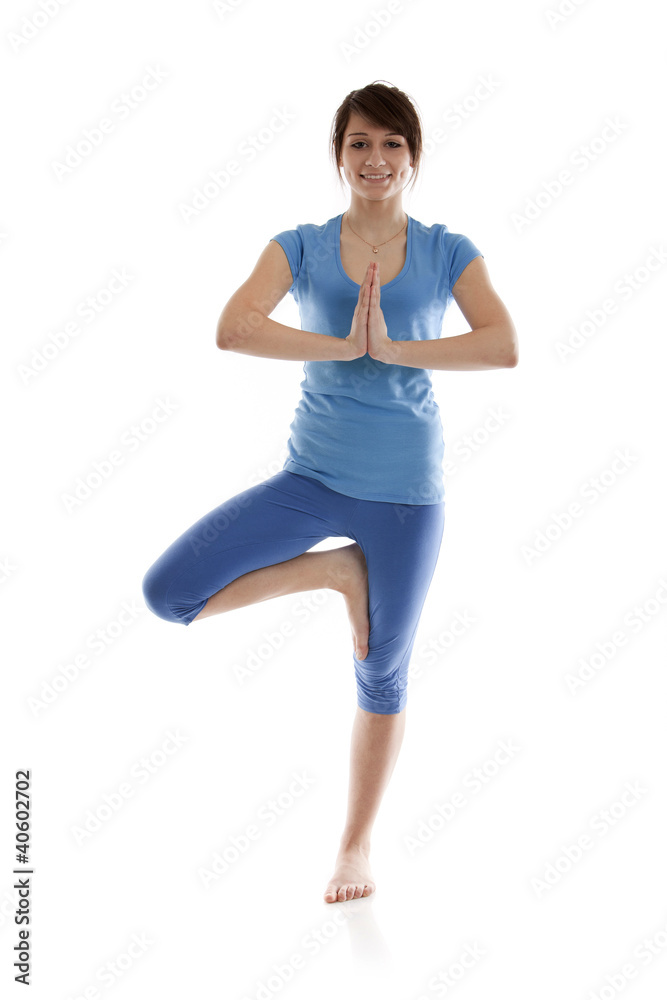 Image of a girl practicing yoga Image of a girl practicing yoga