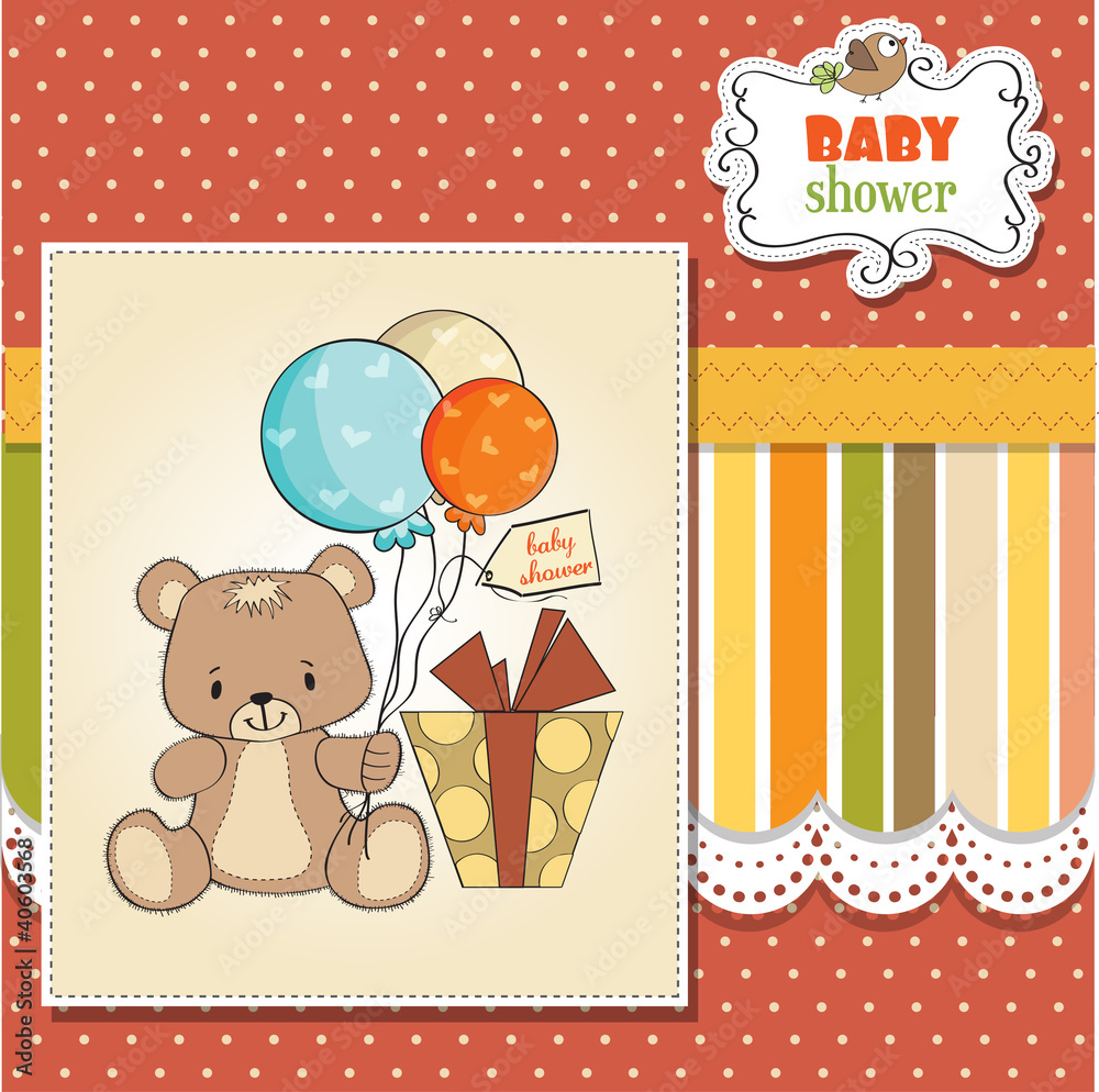 baby shower card with cute teddy bear baby shower card with cute teddy bear