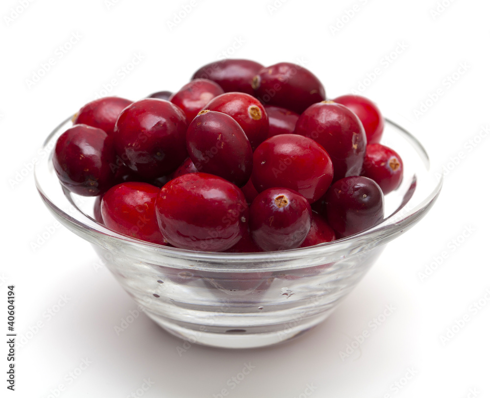 cranberries in a glass bowl cranberries in a glass bowl