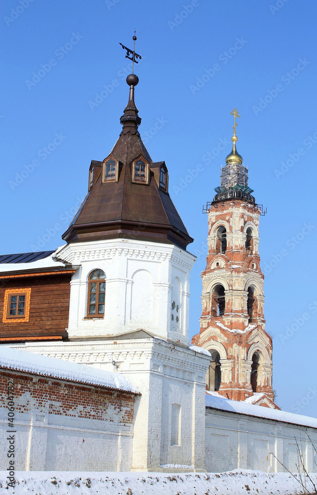 Belfry and wall tower of the St  Nicholas Berlyukovsky Monastery