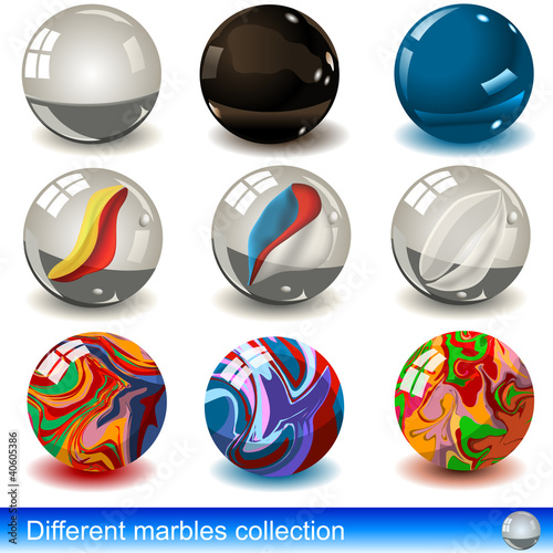 Different marbles collection