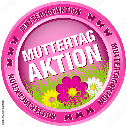 Button Muttertagaktion Blumen pink