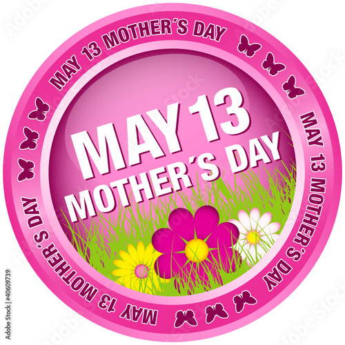 Button Flowers "May 13 Mother´s Day" pink