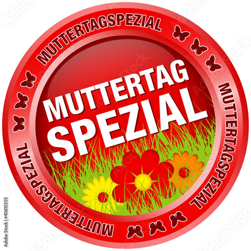 Button Muttertagspezial Blumen rot