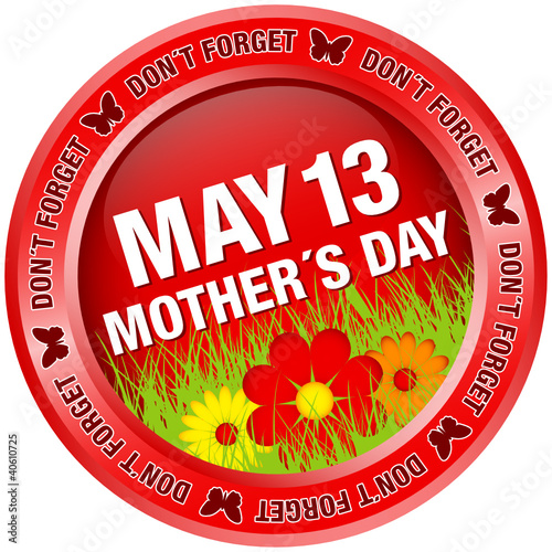 Button Flowers "Don´t Forget Mother´s Day" Red