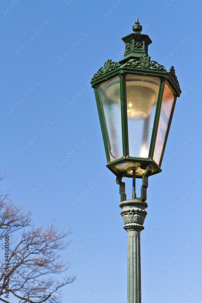 Historic lamp-post in Prague