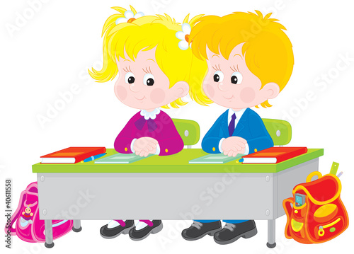 School children at lesson