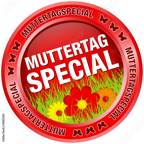 Button Muttertagspecial Blumen rot
