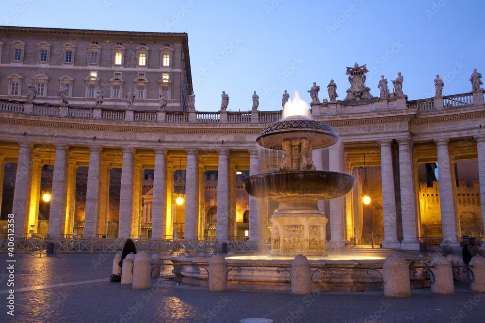 Rome st. Peter s basilica and colonnade - fountain