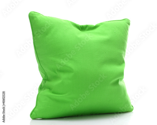 bright green pillow isolated on white