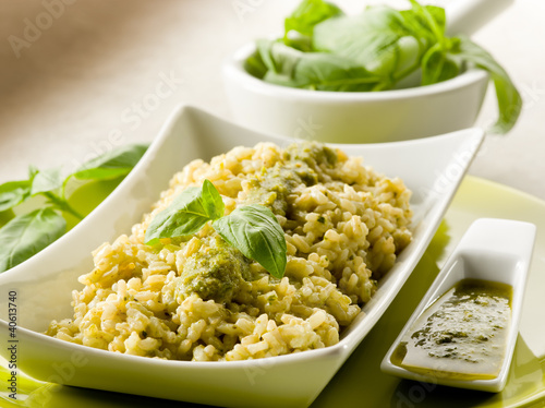 risotto with pesto sauce