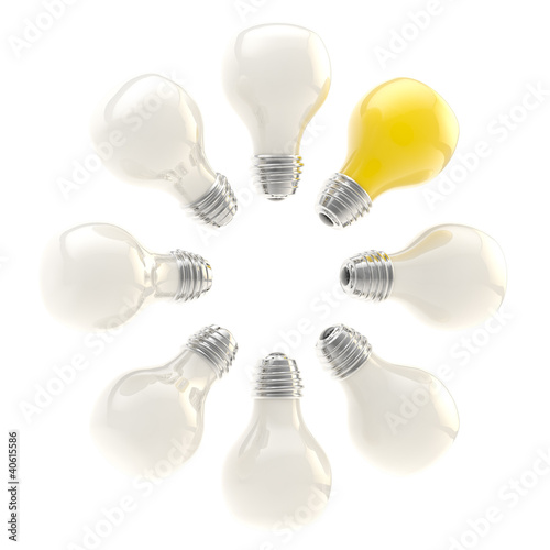 Electric bulbs arranged in a circle