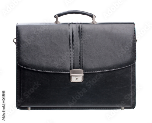 Black men briefcase isolated over white