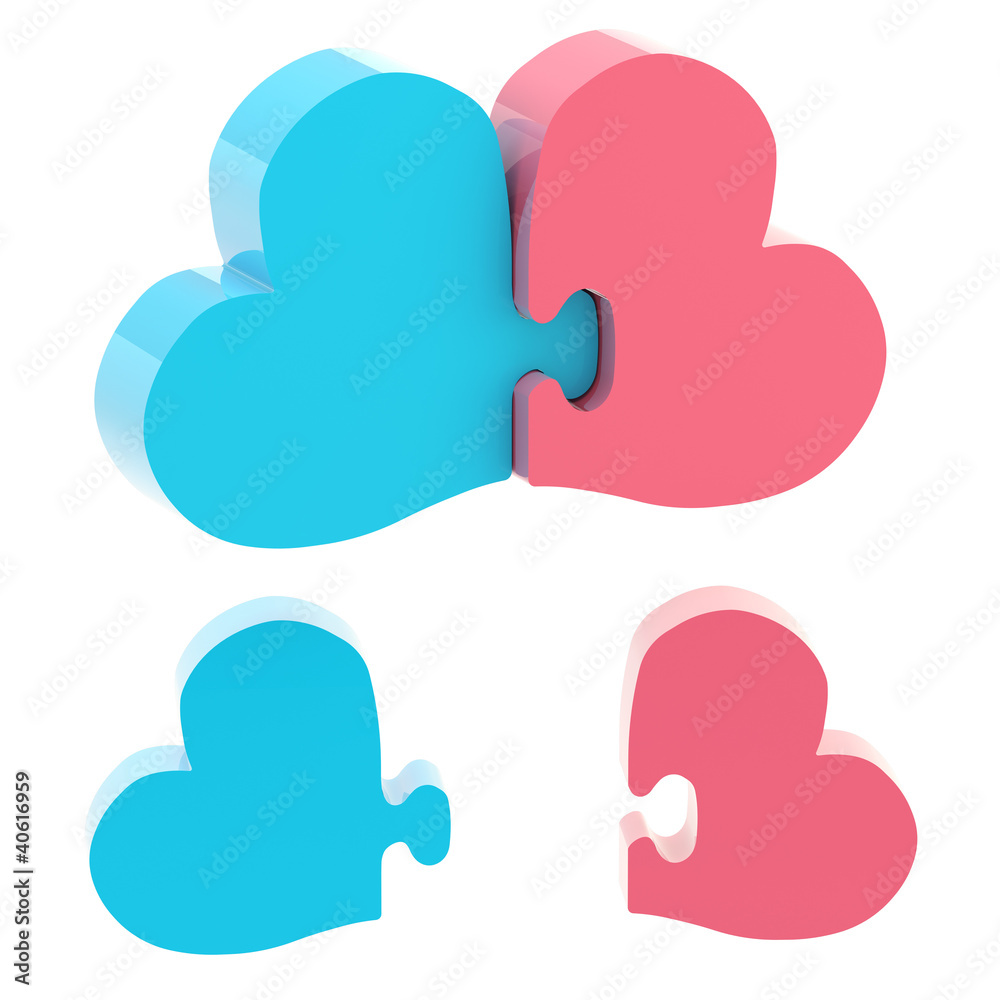 Love conception made of puzzle pieces Love conception made of puzzle pieces
