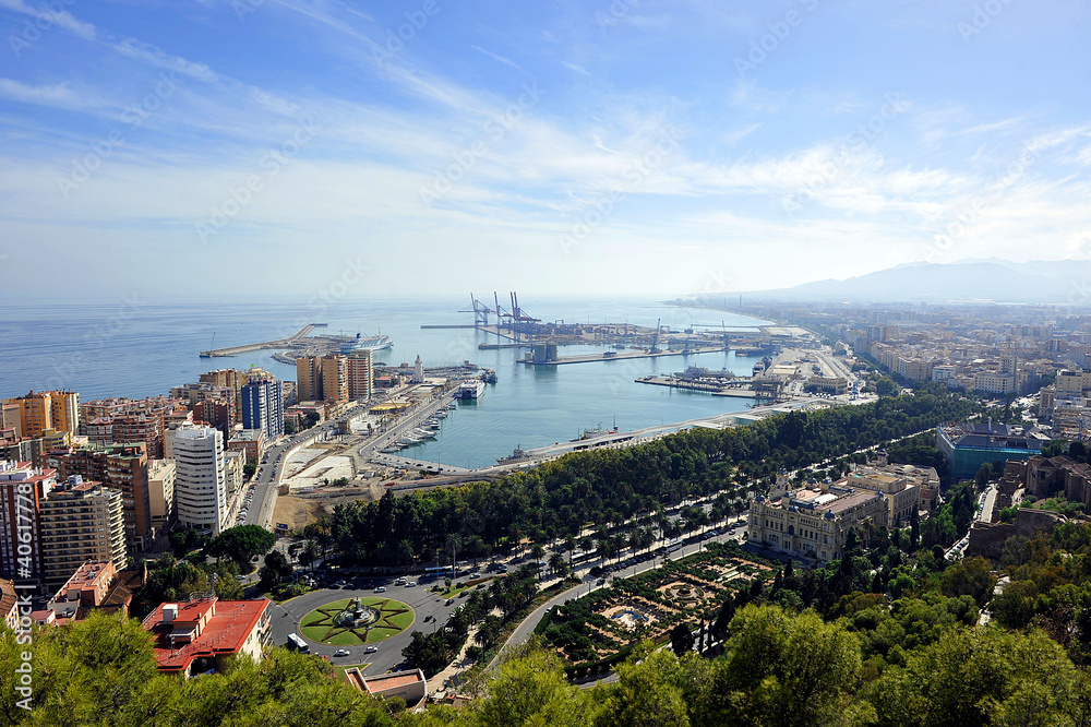 Fototapeta premium Vista panorámica de Málaga