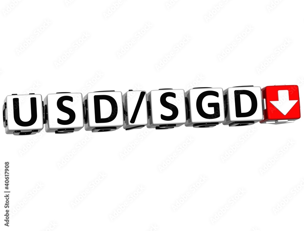 3D Currency USD SGD rate concept symbol button 3D Currency USD SGD rate concept symbol button