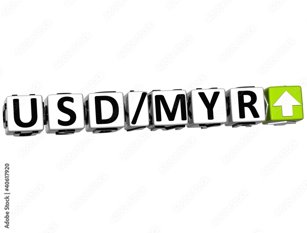 3D Currency USD MYR rate concept symbol button 3D Currency USD MYR rate concept symbol button