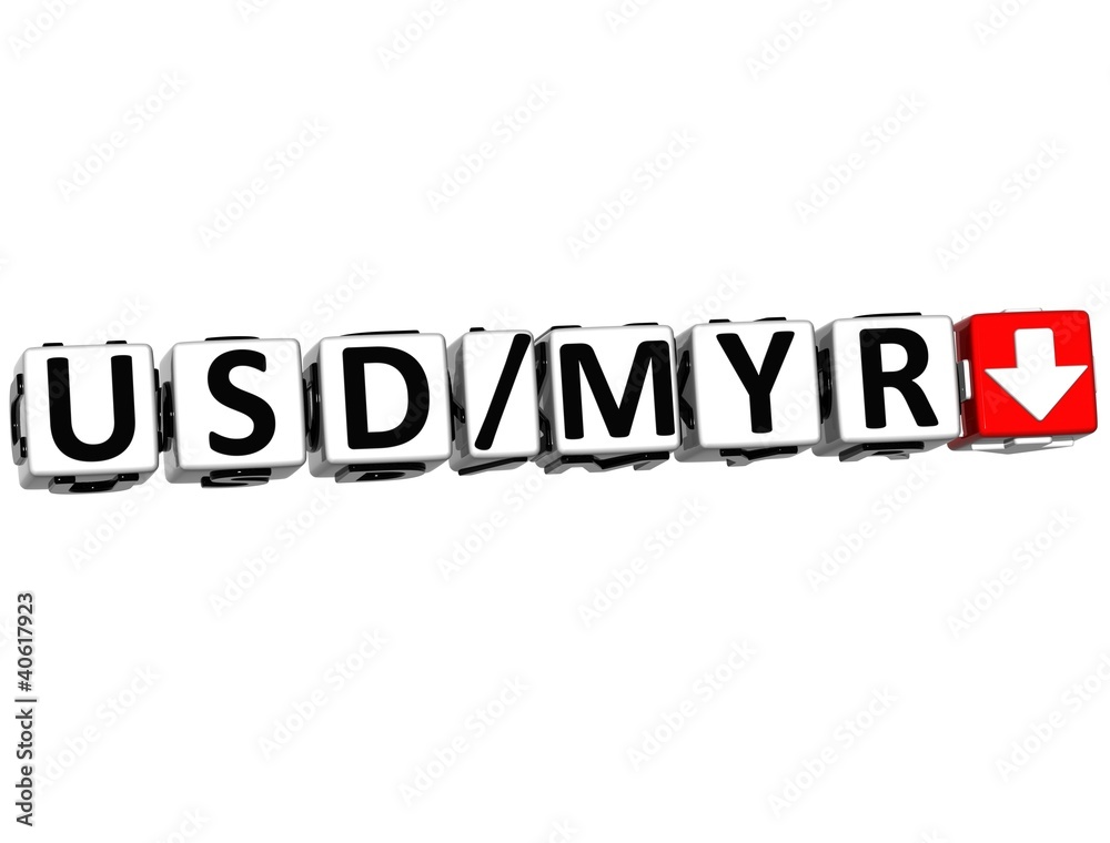 3D Currency USD MYR rate concept symbol button 3D Currency USD MYR rate concept symbol button