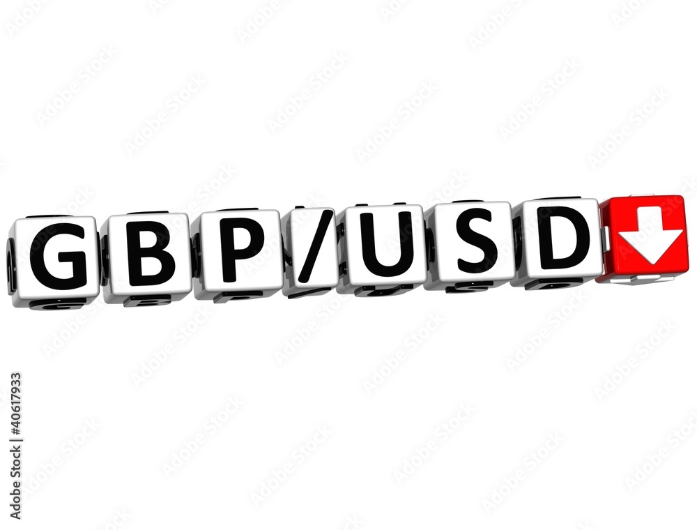 3D Currency GBP USD rate concept symbol button 3D Currency GBP USD rate concept symbol button