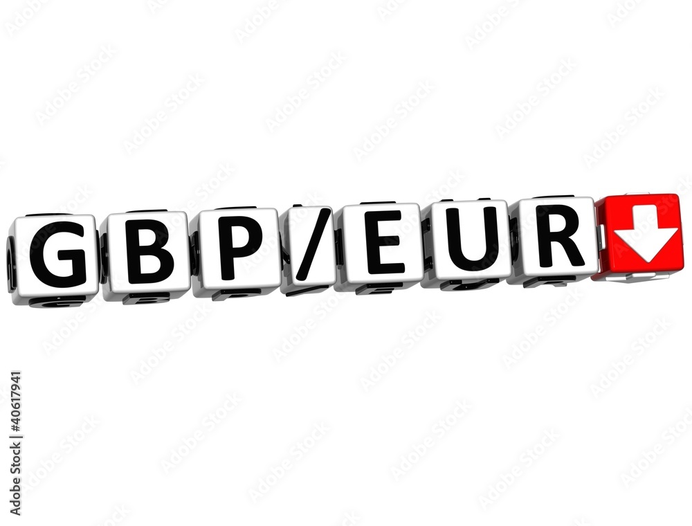 3D Currency GBP EUR rate concept symbol button 3D Currency GBP EUR rate concept symbol button