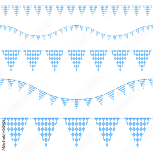5 Seamless Octoberfest Festoons Light Blue