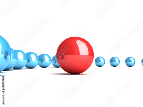 Red leader sphere with blue...