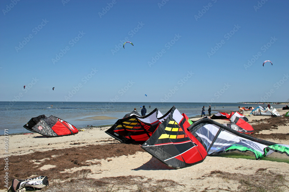 kites on beach