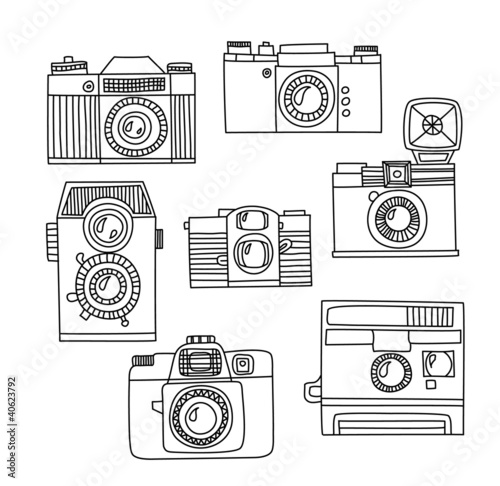 Set of retro cameras