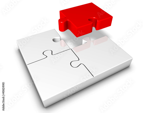 Puzzleteil rot