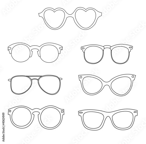 Set of oldschool glasses frames