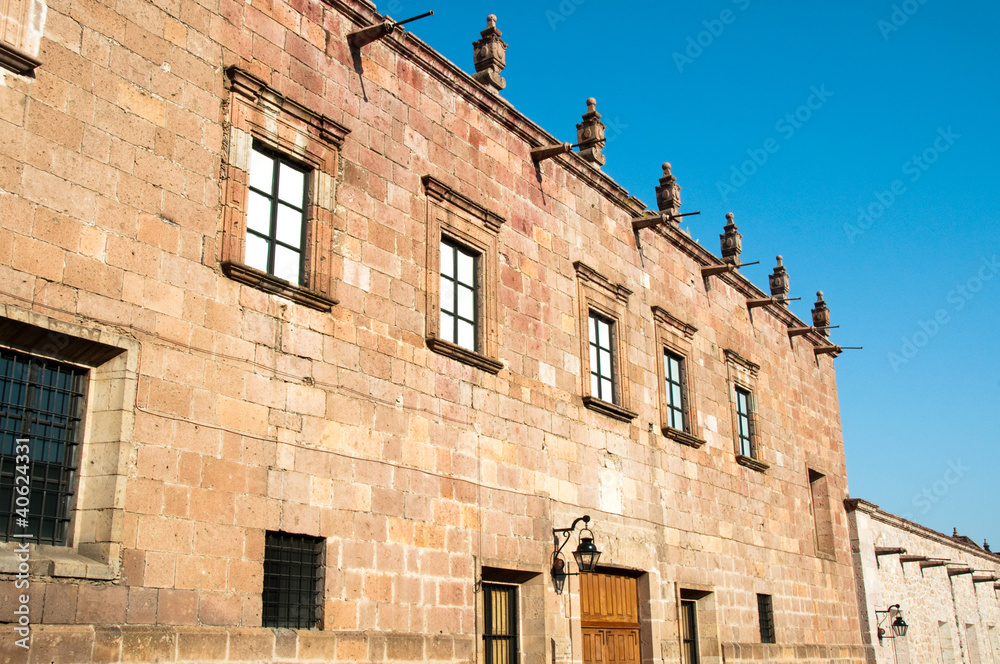 Facade of Clavijero palace, Morelia (Mexico)