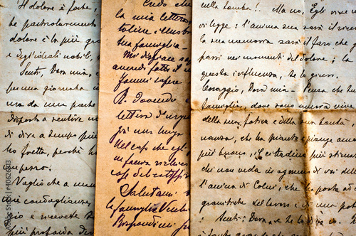 old handwritten letters on old paper