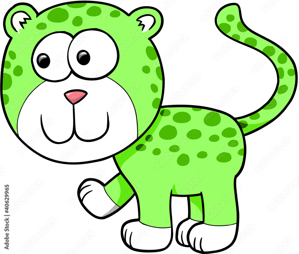 Fototapeta premium Cute Leopard Vector Illustration Cartoon Art