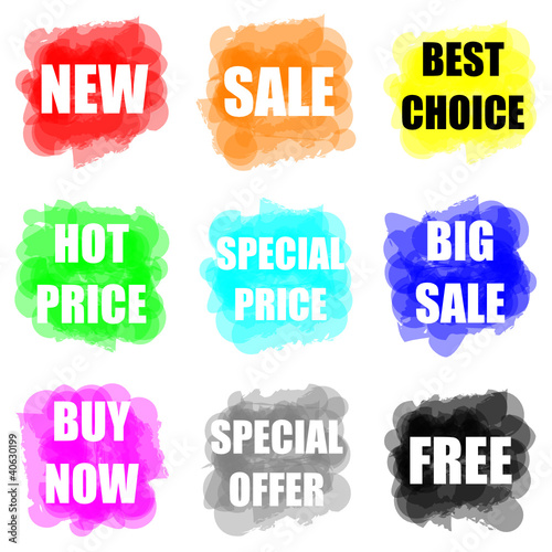 set of vector colorful paint splat for commerce