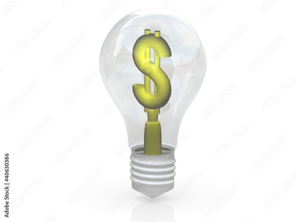 Money making idea. Light bulb with Dollar symbol. Money making idea. Light bulb with Dollar symbol.