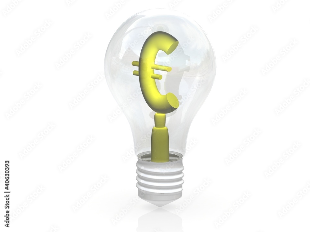 Money making idea. Light bulb with Euro symbol. Money making idea. Light bulb with Euro symbol.