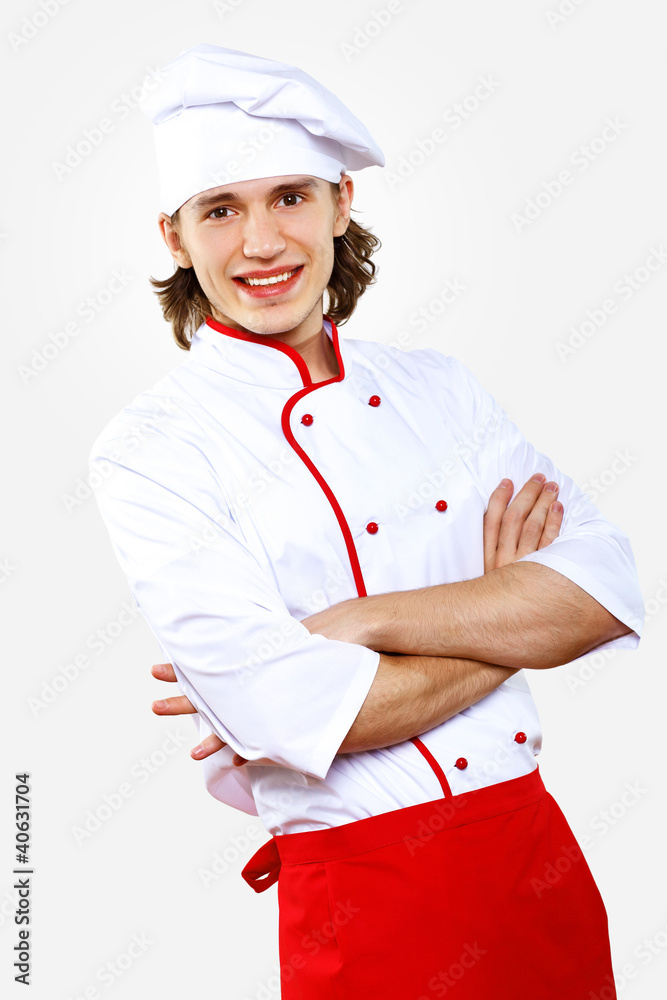 Portrait of a young cook in uniform Portrait of a young cook in uniform