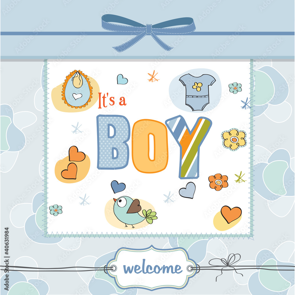Fototapeta premium baby boy shower card