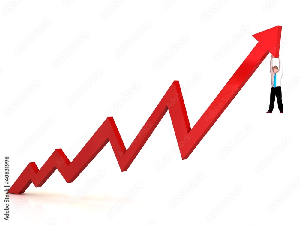 Growing business graph with businessman. Growing business graph with businessman.