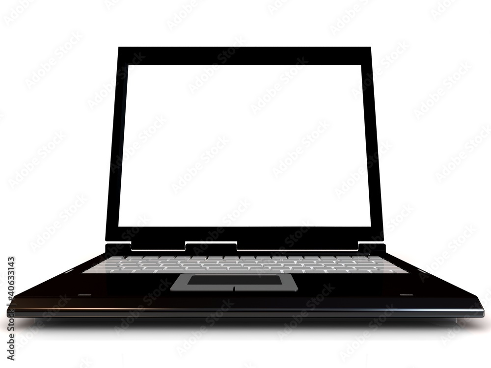 Laptop isolated with a blank screen. Laptop isolated with a blank screen.