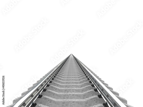 Railroad over white background. 3d image