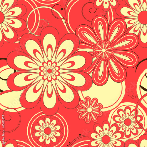 Wallpaper Mural Flower seamless background Torontodigital.ca
