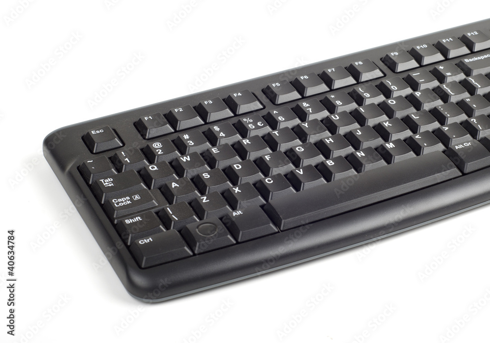Fragment of black computer keyboard Fragment of black computer keyboard