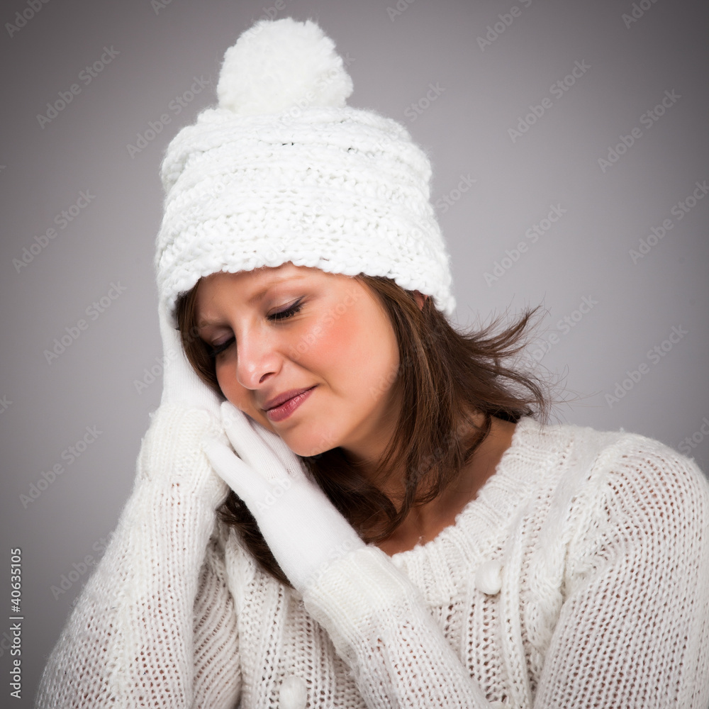 Young attractive woman dressed in winter clothes Young attractive woman dressed in winter clothes