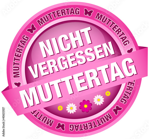 Button Banner Blumen "Nicht vergessen Muttertag" pink