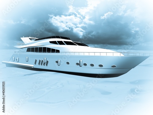 White luxury yacht