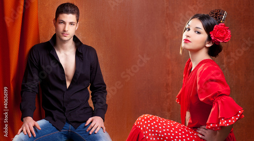 Gipsy flamenco dancer couple from Spain